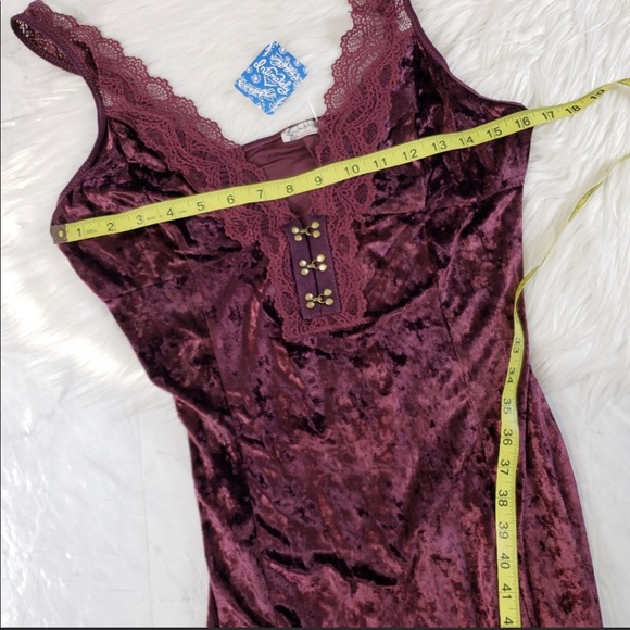 Free People Intimates Mini Velvet lace Dress Bnwt - Picture 6 of 6
